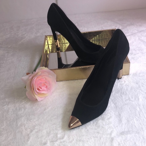 Topshop Shoes - Topshop Black Suede High Heels Size 39 8.5